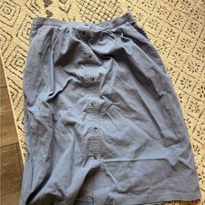 Alfred Dunner Blue Button-Front Midi Skirt